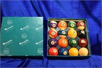 Vintage Box of Billard Balls Made in Belgium