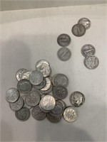 28 Roosevelt and 6 Mercury silver dimes