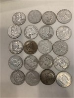 $10.00 worth Franklin Silver Half Dollars