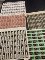 5 stamp sheets of 50 5 cent stamps.