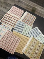 9 various sheets 13 cent stamps with 612 stamps.