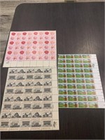 3 22cent stamp sheets - 128 stamps