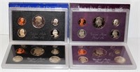 4 US Mint Coin Proof Sets - 1980's