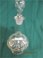 Decanter wtih stopper - victorian painted  beaded
