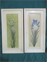 Hand painted flowers on wood
