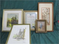 5 various prints & frames