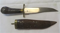 Knife -Carved wood sheath-wood handle
