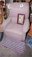 Recliner, rug & stained glass w/dried flowers10x14