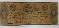 $5 Bank of the Valley, Winchester, VA __/6/1851