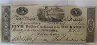 $5 Bank of Hudson, Hudson, NY 5/10/1813