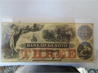 $3 Bank of DeSoto, New England 5/1/1859
