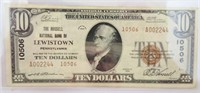 $10 The Russell National Bank of Lewistown PA