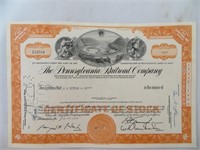Pennsylvania railroad company stock certificate