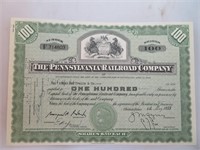 Pennsylvania railroad company stock certificate