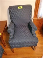 BLUE FABRIC CLAYTON MANOR ACCENT CHAIR