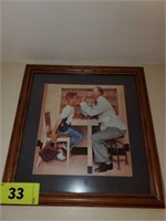 ROCKWELL  AT THE OPTOMETRISTS FRAMED PRINT