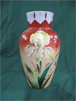 Vase - hand painted - signed on bottom - 12"H