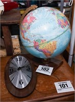 Nice globe 14' t & clock