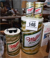 Miller High Life assorted tins (4) tallest 13"