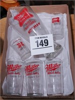 Assorted Miller beer glasses
