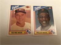 1992 Ziploc Willie Mays #8 , Reese # 6