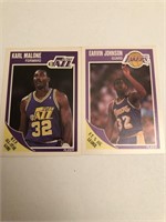 2 89 Fleer Basketball Malone & Johnson