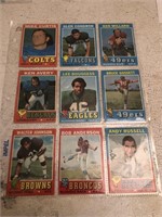 9 1971 Topps Football Cards  Russell