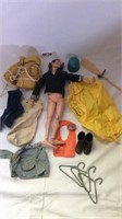 1964 Hasbro GI Joe Doll, Life raft, Life Vest &