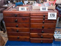 Wooden tool chest w/ 12 drawers 17" t x 24" w x 15