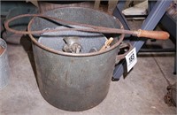 Vintage metal bucket, grinder & more