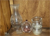 Clear Glass Candle Holders, Chimney