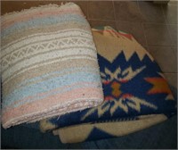 2 Pc Blanket Pink/ Blue Stripe, Yellow/ Blue