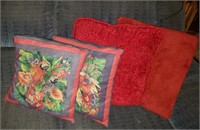 Red & Parrot Throw Pillows