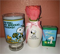 Snoopy / Woodstock Cup, Vase, Tin