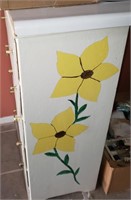 White Dresser W/ Yellow Flowers On Side