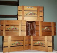 5 Pc Small Wood Vegetable Crates