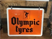 Olympic/Dunlop Tyres Double Sided Hanging Sign