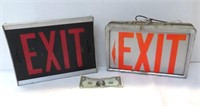 Exit signs- lighted metal - 2 items