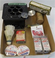 Camping items: sterno camp stove. compass
