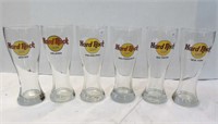 Hard Rock Café Pilsner glasses 6 cities H 9"