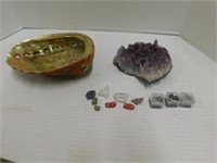 Amethyst and stones