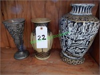 (3) Decorative Vases