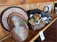 Plush Animals, Wicker Baskets