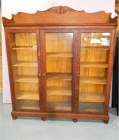 Oak Triple Door Bookcase