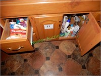 Contents of Cabinets and Drawers Under Sink