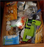 Contents of Drawer - Batteries, Bulbs, Misc.