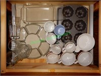 Contents of Drawer - Cookware, Servingware Glasses