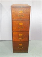 Oak Globe Wernicke Four Drawer File Cabinet