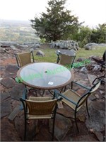 Outdoor Glass Table and (4) Chairs