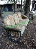 Outdoor Green Metal Rocking Chair and Couch